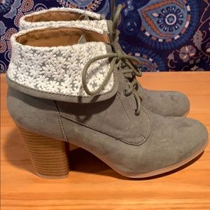 Olive Green Lace Up Heels